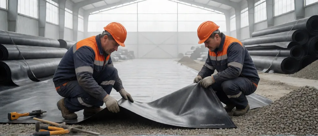 Геомембрана HDPE для фундамента и отмостки: технология укладки — общий вид